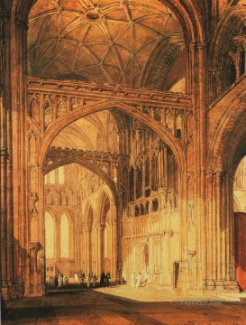 ジョセフ・マロード・ウィリアム・ターナー Painting - ソールズベリー大聖堂の内部 ロマンチックなターナー